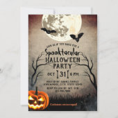 Invitation Partie de Halloween hantée par citrouille (Devant)