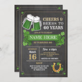 Invitation Partie de Jour de la Saint Patrick de craie (Devant / Derrière)