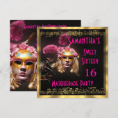 Invitation Partie de la boule masquée seize de mardi gras (Devant / Derrière)