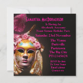 Invitation Partie de la boule masquée seize de mardi gras (Dos)