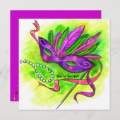 Invitation Partie de la mascarade de nouvelle année (Devant / Derrière)