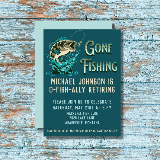 Invitation Partie de la retraite de pêche - Pêche terminée