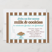 Invitation Partie de lait et de biscuits (Aqua/brun) (Devant)