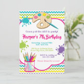 Invitation Partie de l'art de la fille de l'invitation | (Debout devant)