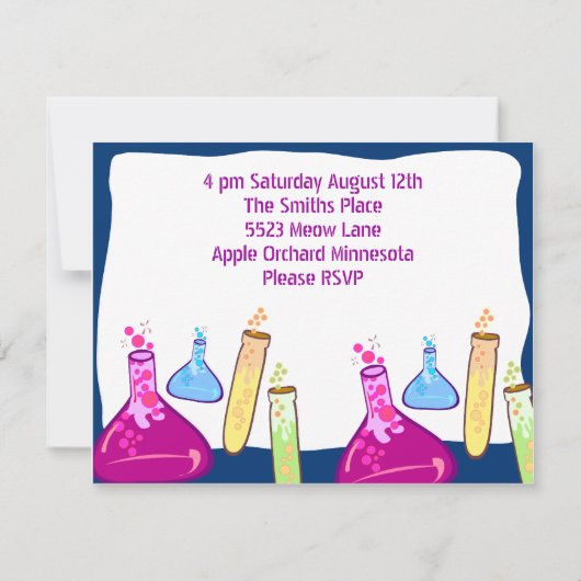 Invitation Partie de l'ensemble de chimie (Dos)