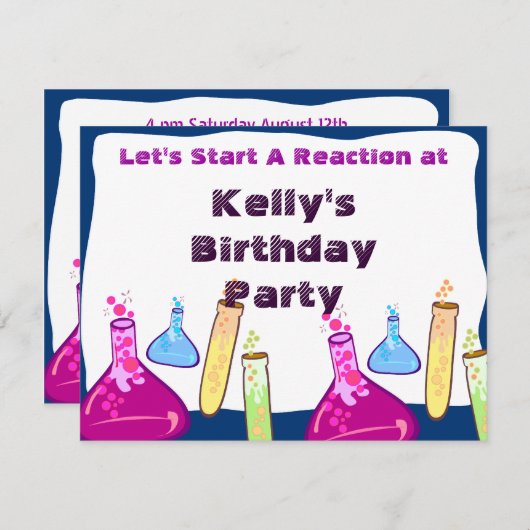 Invitation Partie de l'ensemble de chimie (Devant / Derrière)