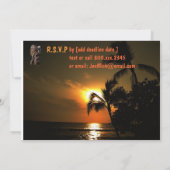 Invitation Partie de Luau de coucher du soleil (Dos)