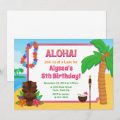Invitation Partie de Luau d'invitation d'anniversaire de Luau (Devant / Derrière)