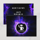 Invitation partie de lumière laser d'icône du DJ de flammes (Devant / Derrière)