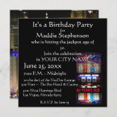 Invitation Partie de machine à sous de Las Vegas de vivats (Devant / Derrière)