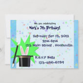 Invitation Partie de magie d'enfants (Dos)