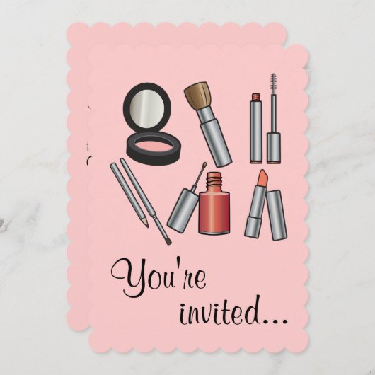 Invitation Partie de maquillage (Devant / Derrière)