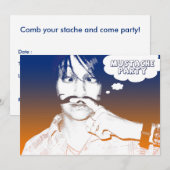 Invitation partie de moustache : staches comiques (Devant / Derrière)