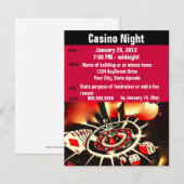 Invitation Partie de nuit de tisonnier de casino (Devant / Derrière)