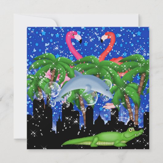 Invitation Partie de paradis dans les lumières lumineuses de (Devant)