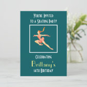 Invitation Partie de patinage artistique rétro (Debout devant)