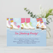 Invitation Partie de patinage de glace pour des filles (Debout devant)