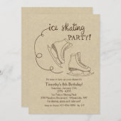 Invitation Partie de patinage sur glace (Devant / Derrière)