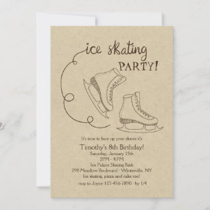 Invitation Partie de patinage sur glace