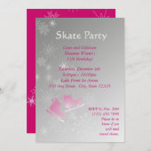 Invitation Partie de patinage sur glace (Devant / Derrière)