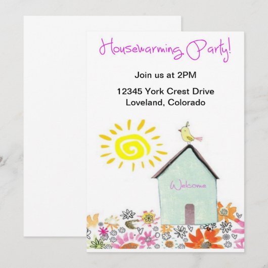 Invitation Partie de pendaison de crémaillère ! (Devant / Derrière)