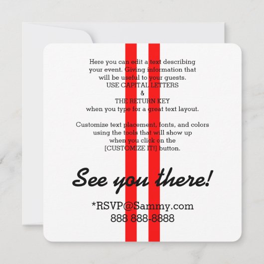 Invitation Partie de performance surchargée personnalisée (Dos)