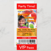 Invitation Partie de photo de billet de la fête VIP de l'été (Devant / Derrière)