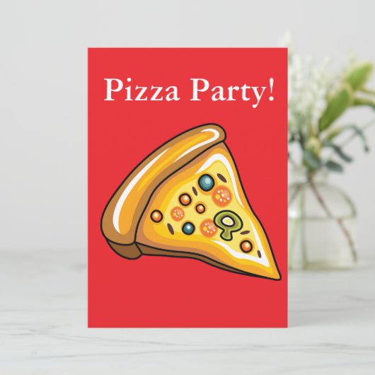 Invitation Partie de pizza (Debout devant)