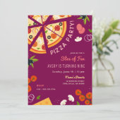 Invitation Partie de Pizza Anniversaire de enfant amusante (Debout devant)