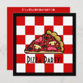 Invitation Partie de pizza de tranche de pizza (Devant / Derrière)