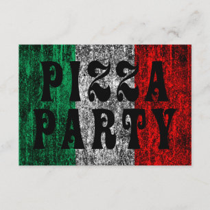 Invitation partie de pizza (drapeau italien)