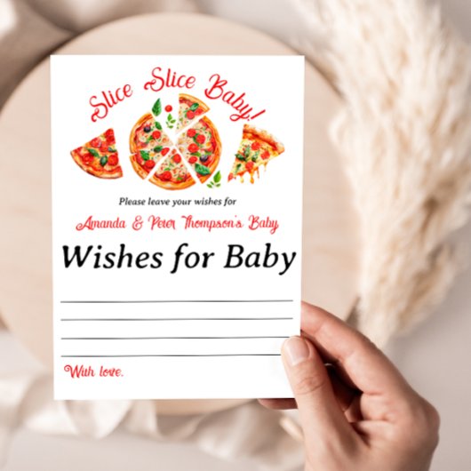Invitation Partie de pizza italienne Slice Baby shower Jeu