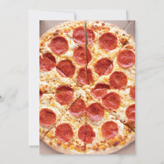 Invitation Partie de pizza texte personnalisé|Fun Red White C (Dos)