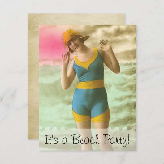 Invitation Partie de plage (Devant / Derrière)