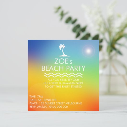 INVITATION PARTIE DE PLAGE (Debout devant)