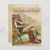 Invitation Partie de plage (Devant / Derrière)
