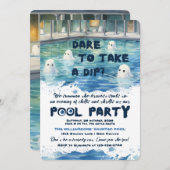 Invitation Partie de pool éffrayante (Devant / Derrière)