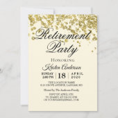 Invitation Partie de retrait de la Parties scintillant d'or m (Devant)