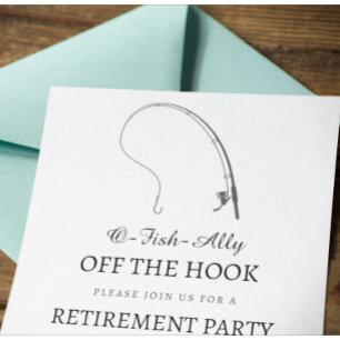 Invitation Partie de retrait du thème de la pêche simple