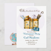 Invitation Partie de retraite à thème de voyage (Devant / Derrière)