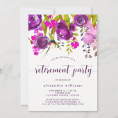 Invitation Partie de retraite assez pourpre des fleurs | (Devant)
