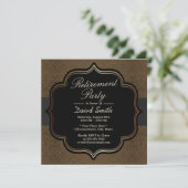 Invitation Partie de retraite Brown Damas Formal Black Ribbon (Debout devant)