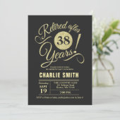 Invitation Partie de retraite - Chalkboard Black Gold (Debout devant)