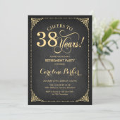 Invitation Partie de retraite - Chalkboard Gold (Debout devant)