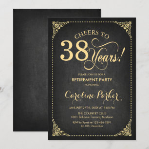 Invitation Partie de retraite - Chalkboard Gold