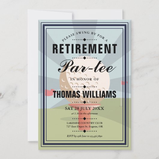 Invitation Partie de retraite de golf classique (Devant)