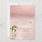 Invitation Partie de retraite de la Parties scintillant d'or (Devant)