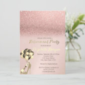 Invitation Partie de retraite de la Parties scintillant d'or (Debout devant)