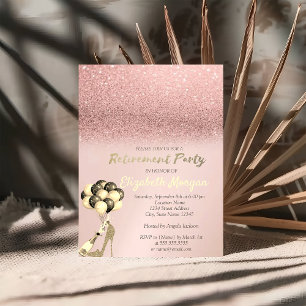 Invitation Partie de retraite de la Parties scintillant d'or 
