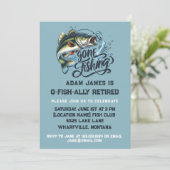 Invitation Partie de retraite de la pêche à l'aquarelle - pêc (Debout devant)